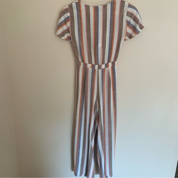 Show Me Your Mumu Val Striped Wide Leg Tie Front Jumpsuit Size Small - Picture 8 of 12